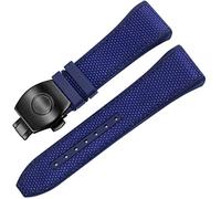 JQQJZLC Para Franck Muller V45 Serie de 28 mm Nylon Cuero de cuero Reloj Body Black Blue Pleging Rating Strap
