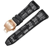 JQQJZLC Para Franck Muller V45 Serie de 28 mm Nylon Cuero de cuero Reloj Body Black Blue Pleging Rating Strap