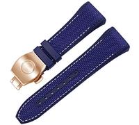 JQQJZLC Para Franck Muller V45 Serie de 28 mm Nylon Cuero de cuero Reloj Body Black Blue Pleging Rating Strap