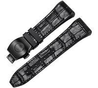 JQQJZLC Para Franck Muller V45 Serie de 28 mm Nylon Cuero de cuero Reloj Body Black Blue Pleging Rating Strap
