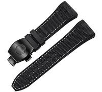 JQQJZLC Para Franck Muller V45 Serie de 28 mm Nylon Cuero de cuero Reloj Body Black Blue Pleging Rating Strap