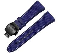 JQQJZLC Para Franck Muller V45 Serie de 28 mm Nylon Cuero de cuero Reloj Body Black Blue Pleging Rating Strap