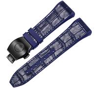 JQQJZLC Para Franck Muller V45 Serie de 28 mm Nylon Cuero de cuero Reloj Body Black Blue Pleging Rating Strap