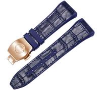 JQQJZLC Para Franck Muller V45 Serie de 28 mm Nylon Cuero de cuero Reloj Body Black Blue Pleging Rating Strap