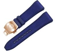 JQQJZLC Para Franck Muller V45 Serie de 28 mm Nylon Cuero de cuero Reloj Body Black Blue Pleging Rating Strap