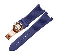 JQQJZLC Para PP Patek Philippe Silicone Watch Belt 5711 5712g Nautilus Reloj Strap Interfaz especial 25 mm*13 mm Banda de vigilancia