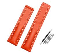 JQQJZLC Para una banda de reloj de 22 mm de 24 mm, correa de cuero genuino, hombre, mira de cuero de vaca con despliegue