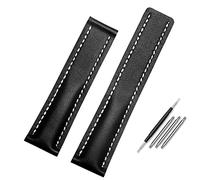 JQQJZLC Para una banda de reloj de 22 mm de 24 mm, correa de cuero genuino, hombre, mira de cuero de vaca con despliegue