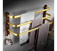 JQQJZLC Pastelera de riel de Toalla Baño Gold Gold Nuez Castilla de Toallas sólidas, Toallas de baños, Estante de Almacenamiento Colgante de Barra Doble para Toallas de Toalla de Toalla de Toalla de