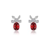 JQQJZLC Pendientes de arco de la cinta de aleteo francés moda Pendientes de granate populares