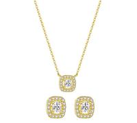 JQQJZLC Pendientes de joyería 925 Set de Collar - Geometry Square Colgante de circonía Collar Collar Juegos de Joyas, para Joyas de Bodas sin alérgenos para Novias de Damas de Honor