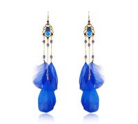 JQQJZLC Pendientes de Plumas para Mujeres Pendientes Colgantes de corazón geométrico de Diamante geométrico geométrico, Personalidad Simple liviano Hecho a Mano de Aguja Curva de Aguja Curva