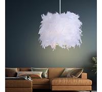 JQQJZLC Pequeña luz Colgante de Plumas, lámpara romántica de la habitación Moderna de Plumas, lámpara de Techo Decorativo de la lámpara de Plumas de Arte para Dormitorio en casa