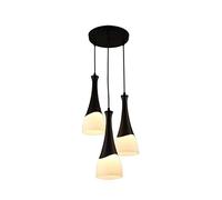 JQQJZLC Personalidad Moda Tres Cabezas Durante la iluminación, iluminación de lámpara Negra Simple y Moderna e27, iluminación de lámpara Negra, luz Colgante, lámparas de Dormitorio de Bar de Comedor.
