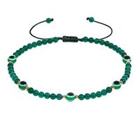 JQQJZLC Piedras Malas de la Tobillera de los Ojos Mal de 4 mm Agata Beade Summer Beach Reiki Cristales Pulseras de Tobillo para Mujeres Joyas de protección (ágata Verde)