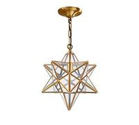 JQQJZLC Postmodern Moravian Star Clear Glass Lampshade de lámpara de 15 Pulgadas Cocina de Colgantes Cabina Colgante All Copper Technical Lighting para Sala de Estar dormitorio/2828 cm Interesante