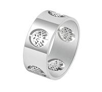 JQQJZLC Productos de niñas Men Titanium Steel Of Life Ring Men's Hollow Rings Rings Jewelry-T40 Regalos