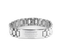 JQQJZLC Pulsera de Acero Inoxidable para Nieta - Amor Grabado del Abuelo - Regalos de Ideas Navidad, cumpleaños y graduación - Pulsera inspiradora para Caminar a su Lado Todos los