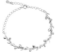 JQQJZLC Pulsera de brazalete de plata esterlina ajustable, brazalete de plata esterlina rama de oliva vintage brazalete ajustable exquisita pulsera de plata esterlina