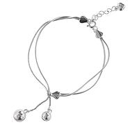 JQQJZLC Pulsera de brazalete de plata esterlina ajustable, pulseras de cadena, pulsera de plata esterlina para mujeres, brazalete de doble cadena de cadena, damas ajustables, plata esterlina joya