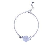 JQQJZLC Pulsera de brazalete de plata esterlina ajustable, pulseras de cadena, pulsera de plata esterlina de damas chino pulsera vintage vintage con pulsera de flor de cristal