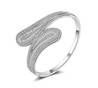 JQQJZLC Pulsera de pulsera pulseras de modernas mangueras de brazalete de apilamiento de lujo para mujeres cúbicas de circón cúbico cristal