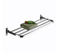 JQQJZLC Rack de Toalla de Montaje de Pared de una Sola Capa, riel de Toalla Plegable 90, Estante de Almacenamiento con 3 Barra de Toalla - 6 tamaños/50 cm