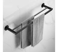 JQQJZLC Railas de Toallas Rejilla de Toalla Negra, Barra de Toallas, baño de Inodoro de Doble Barra nórdica Ligera Toalla de Toalla de Toalla/Negro 53 cm