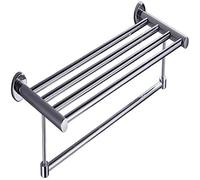 JQQJZLC Ratina de Toallas, Estante de baño Cromado para Toalla de Toalla Perforada Toalla de Toalla de Toalla de Doble Capa Soporte de Toalla montada en la Pared en el baño o la cocina/50 cm