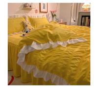 JQQJZLC Ruffles de Estilo Princess Bedding Encantador de Ropa de Cama Rosa colchada Camilla de Colcha Faleta Camino de Almohada de Cuatro Piezas (4,180x200cm 4 PCS Camilla de Cama Ajustada)