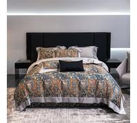 JQQJZLC Set de Cobertura de la Cubierta de edredón tamaño Queen, Set de Cubierta de nudoso de algodón de 100 recuentos Suaves, Juego de Ropa de Cama Transpirable 4 Piezas Cubierta de Dudas, sábana