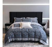 JQQJZLC Set de Cobertura de la Cubierta de edredón tamaño Queen, Set de Cubierta de nudoso de algodón de 100 recuentos Suaves, Juego de Ropa de Cama Transpirable 4 Piezas Cubierta de Dudas, sábana