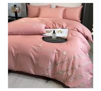 JQQJZLC Set de Cubierta de edredón Bordado Bordado Premium Feeling Campo de Ropa de Cama de 4 Piezas, Juego de Cubierta nórdica Simple de algodón Puro, cuidados núcleos súper Suaves y fáciles, Seta