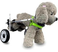 JQQJZLC Silla de ruedas ajustable de aluminio con 2 ruedas para mascotas, herramienta de asistencia para caminar, carrito de perro desmontable y fácil de montar