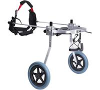 JQQJZLC Silla de ruedas ajustable para perros para patas traseras, aleación de aluminio, silla de ruedas para mascotas, ligera, ejercicio de animales, coche de paseo asistido
