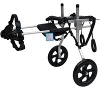 JQQJZLC Silla de ruedas para perros para patas traseras, ajustable, silla de ruedas para mascotas, silla de ruedas ligera de aluminio para perros