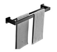 JQQJZLC Soporte de Toallas Creativas de Toalla de Doble Polo Espacial Soporte de Toalla de Aluminio baño de Toalla de Toalla montada en la Pared rejilla/negro/80 cm