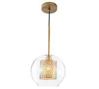 JQQJZLC Sphere de Vidrio Cabraal de Globo de lámpara de Techo Moderno con lámpara de Marco de Hierro Forjado Restaurante nórdico Lámpara Colgante de Cabezal para la Personalidad Creativa Lámpara de