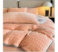 JQQJZLC Tapa de la Cubierta de Terciopelo de Terciopelo de Coral Reina Rey Suave y cálida Cubierta de edredón de Lujo de Lujoso con Cierre de Cremallera 4 Piezas Hoja Ajustada y 2 simulacros de