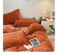 JQQJZLC Tapa de la Cubierta de Terciopelo de Terciopelo de Coral Reina Rey Suave y cálida Cubierta de edredón de Lujo de Lujoso con Cierre de Cremallera 4 Piezas Hoja Ajustada y 2 simulacros de