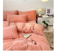 JQQJZLC Tapa de la Cubierta de Terciopelo de Terciopelo de Coral Reina Rey Suave y cálida Cubierta de edredón de Lujo de Lujoso con Cierre de Cremallera 4 Piezas Hoja Ajustada y 2 simulacros de