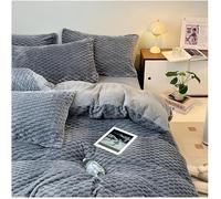 JQQJZLC Tapa de la Cubierta de Terciopelo de Terciopelo de Coral Reina Rey Suave y cálida Cubierta de edredón de Felpa de Color sólido con Cierre de la Cremallera 4 Piezas Hoja Ajustada y 2