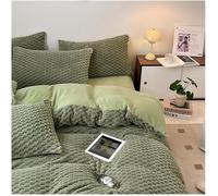 JQQJZLC Tapa de la Cubierta de Terciopelo de Terciopelo de Coral Reina Rey Suave y cálida Cubierta de edredón de Lujo de Lujoso con Cierre de Cremallera 4 Piezas Hoja Ajustada y 2 simulacros de