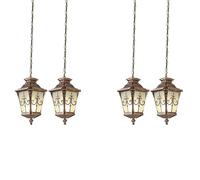JQQJZLC Vintage afuera de la Linterna Colgante, luz Colgante al Aire Libre Impermeable Exterior, con Sombra de Vidrio sembrado, candelabros Exteriores Ajustables para Patio, Granja, Patio Hecho en