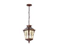 JQQJZLC Vintage afuera de la Linterna Colgante, luz Colgante al Aire Libre Impermeable Exterior, con Sombra de Vidrio sembrado, candelabros Exteriores Ajustables para Patio, Granja, Patio Hecho en