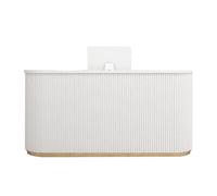 JQslycdmv Mostrador de recepción con cajón con Cerradura | Armario con Puerta | No Requiere instalación | for Oficina, vestíbulo, Hotel | Mesa de recepción Profesional(Pure White,120cm)