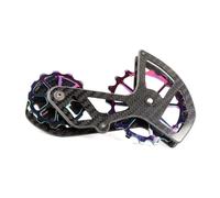 JQVDE Juego de poleas guía de Cambio Trasero de Fibra de Carbono y cerámica for Bicicleta, Juego de Jockey for Rueda Grande(R8000 R9100)