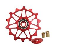 JQVDE Polea guía de desviador Trasero de Bicicleta con rodamiento cerámico, Rodillo Tensor, Rueda de Cambio(12T 14T Black)