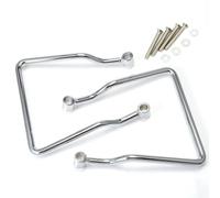 JQVDE Soporte Universal for alforjas Laterales de Motocicleta, Cromado, de 95-240 mm. Compatible con Harley, Bobber, Cruiser, Honda, Suzuki, Yamaha y Kawasaki.(220mm)