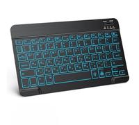 JQVDE Teclado Bluetooth con retroiluminación RGB en Hebreo, Ruso, español, portugués y Coreano. Compatible con iOS, Android, Windows, iPad, Samsung, tabletas y portátiles.(Only HB Keyboard)
